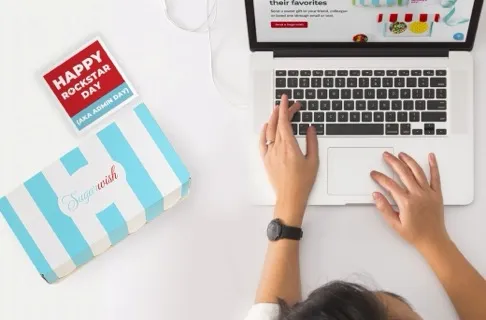 Admin day gifts from Sugarwish — Sugarwish box with admin day card