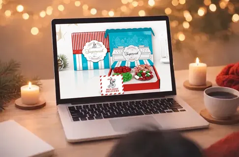 Sugarwish holiday gift box shown on a laptop screen