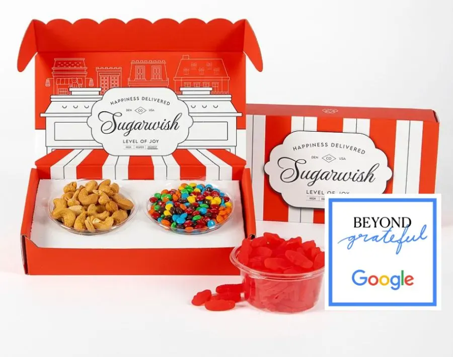 Personalized Sugarwish note card with custom message and branding