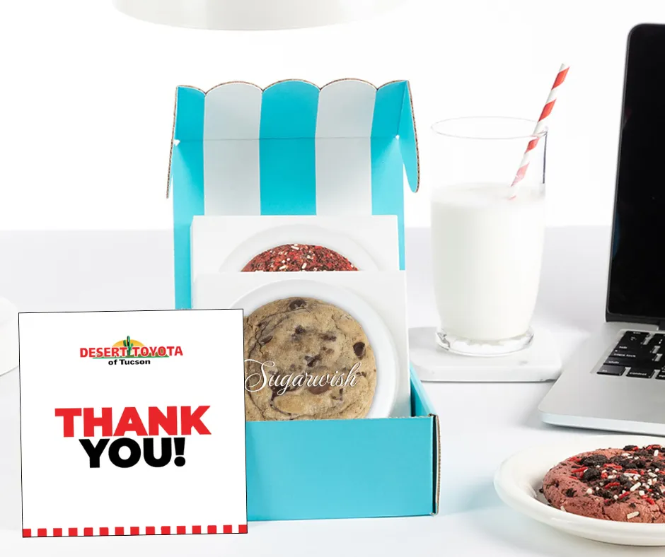 Sugarwish cookie gift box with a personalized note from Desert Toyota of Tucson