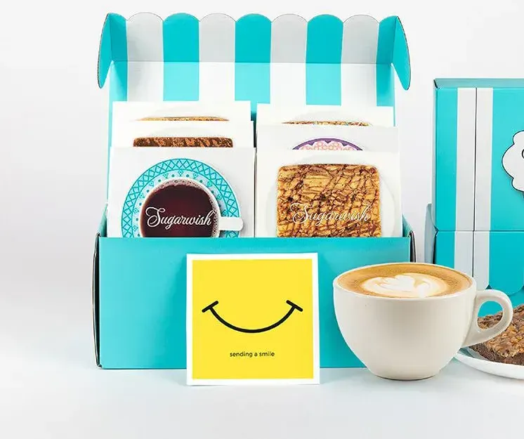 Sugarwish gift box with brownies and coffee — client relationship gifting for M&A advisory firms