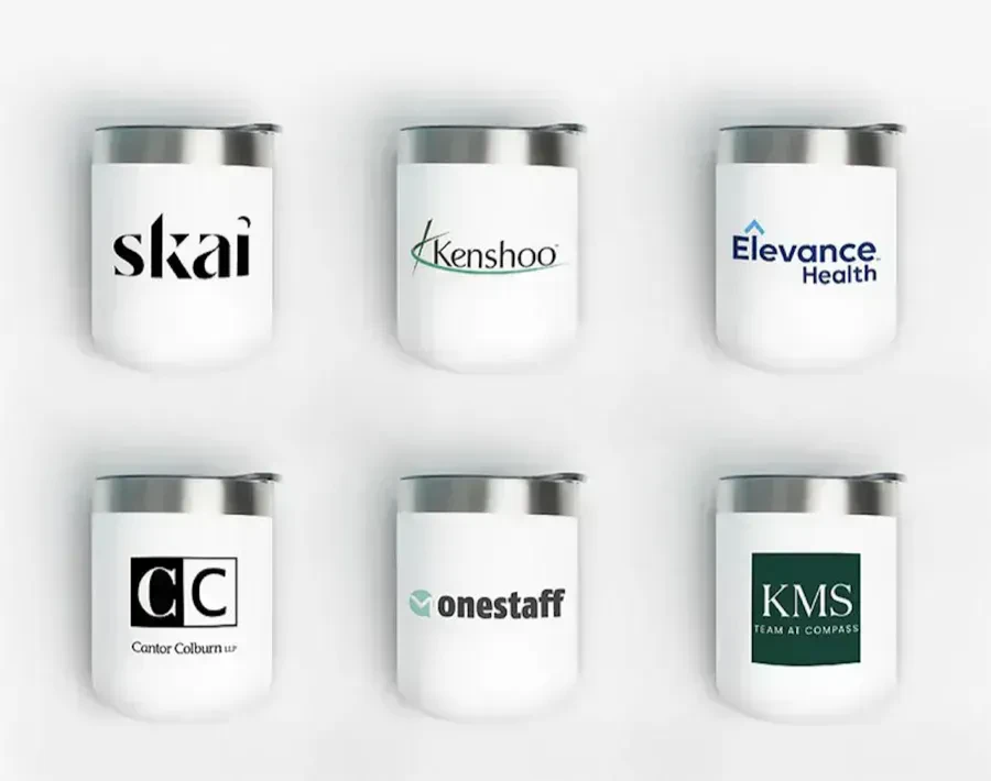 Custom branded merchandise with company logo