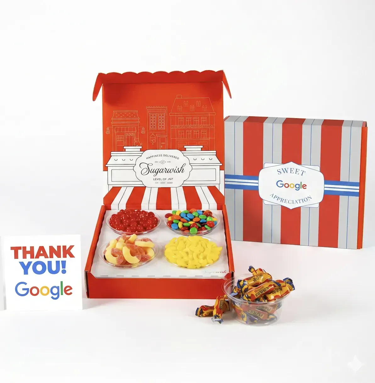 Sugarwish brownie gift box with custom branded sleeve and box card