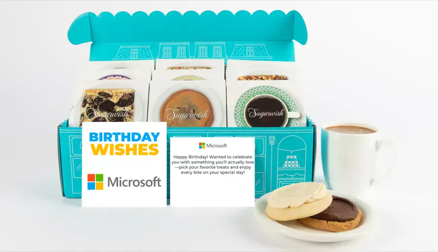 Custom branded Sugarwish note card with company logo