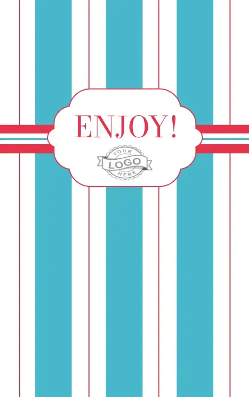 Enjoy sleeve template — teal stripes with Enjoy badge