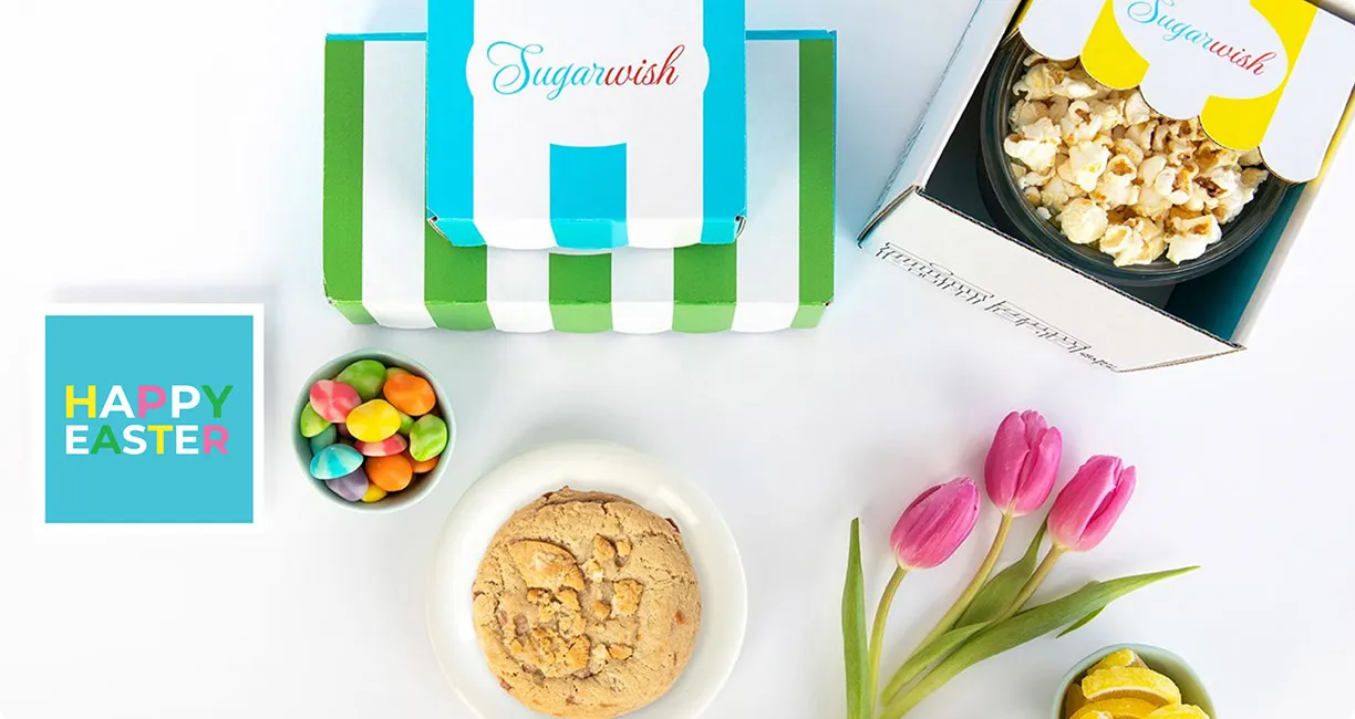 Easter candy and treat selections in a virtual basket