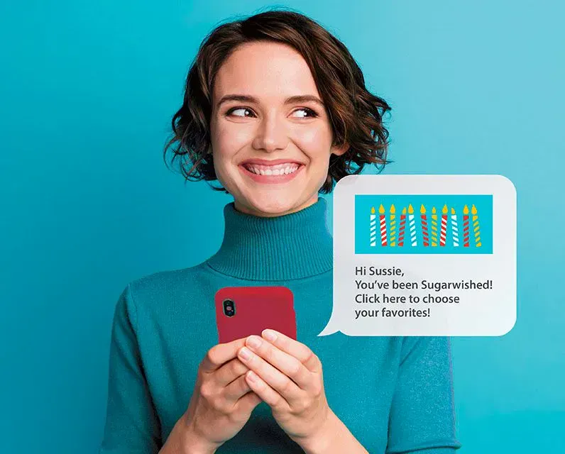 Sugarwish WishLinks shareable gift link on a phone screen