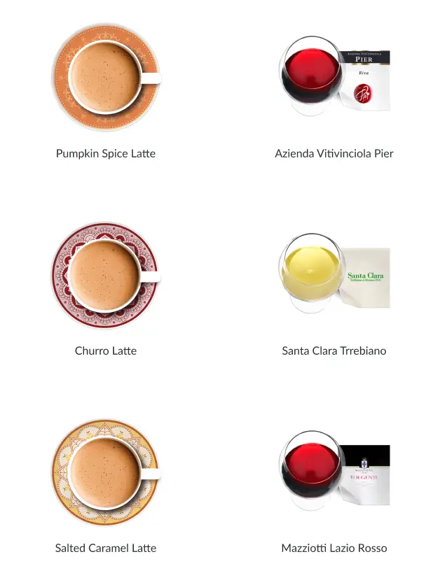 Fall coffee and wine selection