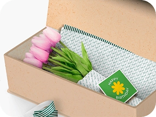 Sugarwish signature awning gift box being delivered