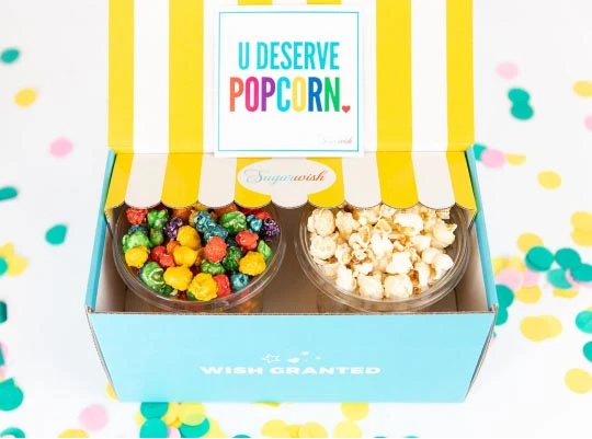 Popcorn gift box delivered