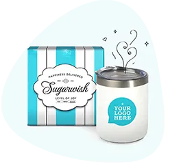 Custom branded mug and treats gift set