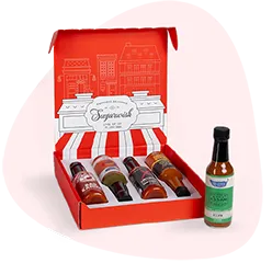 Custom Sugarwish gift box with hot sauce selection