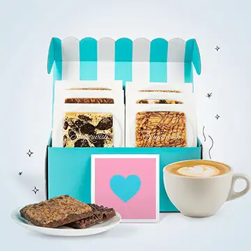 Bakery & Cafe Sugarwish box with pastries and a red canopy