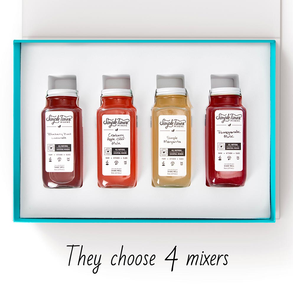 Sugarwish Cocktail Mixers gift sizes