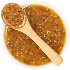 red mustard with spoon