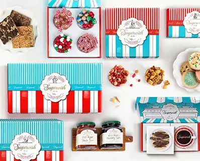 A girl buying and recieving sugarwish holiday gifts.